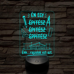 Építész szakma lámpa – 7 színű, színváltós 3D LED lámpa