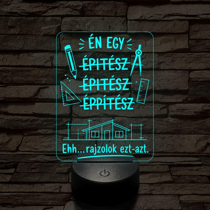 Építész szakma lámpa – 7 színű, színváltós 3D LED lámpa
