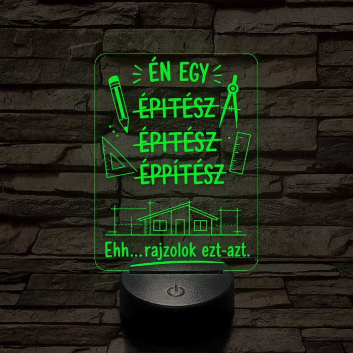 Építész szakma lámpa – 7 színű, színváltós 3D LED lámpa