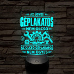 Géplakatos szakma lámpa – 7 színű, színváltós 3D LED lámpa