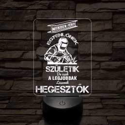 Hegesztő szakma lámpa – 7 színű, színváltós 3D LED lámpa