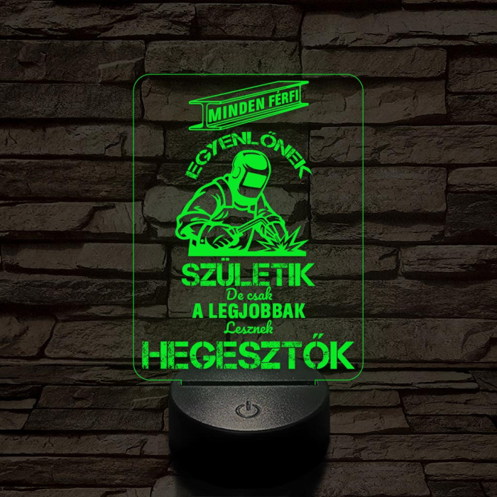 Hegesztő szakma lámpa – 7 színű, színváltós 3D LED lámpa