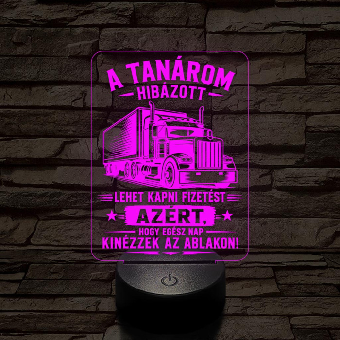 Kamion sofőr szakma lámpa – 7 színű, színváltós 3D LED lámpa