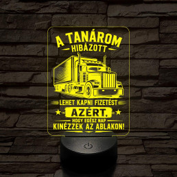 Kamion sofőr szakma lámpa – 7 színű, színváltós 3D LED lámpa