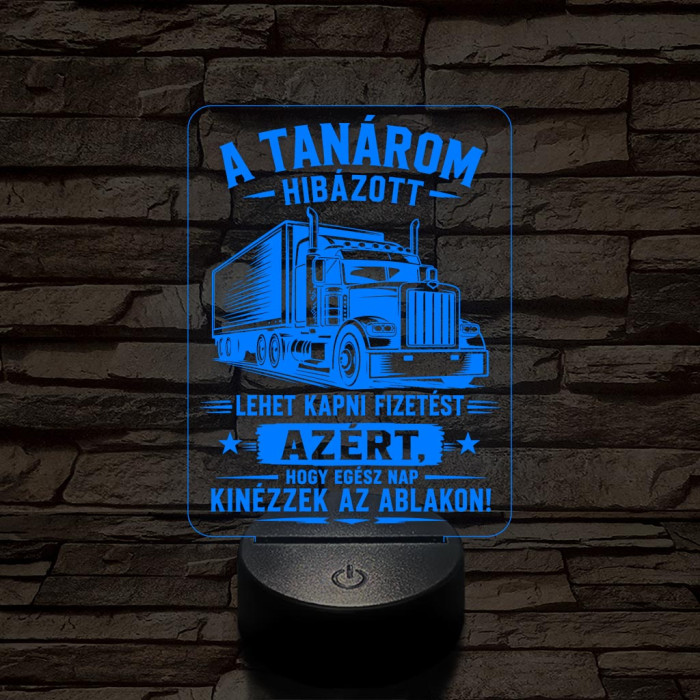 Kamion sofőr szakma lámpa – 7 színű, színváltós 3D LED lámpa