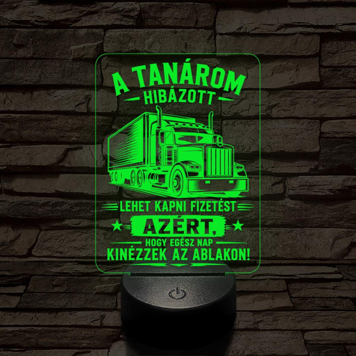 Kamion sofőr szakma lámpa – 7 színű, színváltós 3D LED lámpa