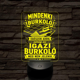 Burkoló szakma lámpa – 7 színű, színváltós 3D LED lámpa