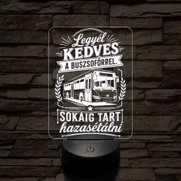 Buszsofőr szakma lámpa – 7 színű, színváltós 3D LED lámpa