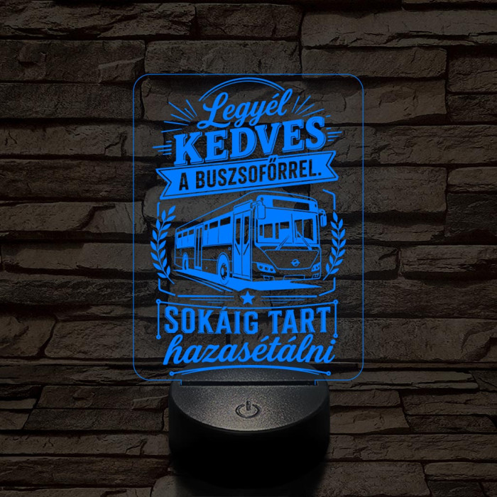 Buszsofőr szakma lámpa – 7 színű, színváltós 3D LED lámpa