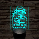 Buszsofőr szakma lámpa – 7 színű, színváltós 3D LED lámpa