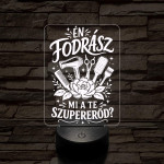 Fodrász szuper szakma lámpa – 7 színű, színváltós 3D LED lámpa