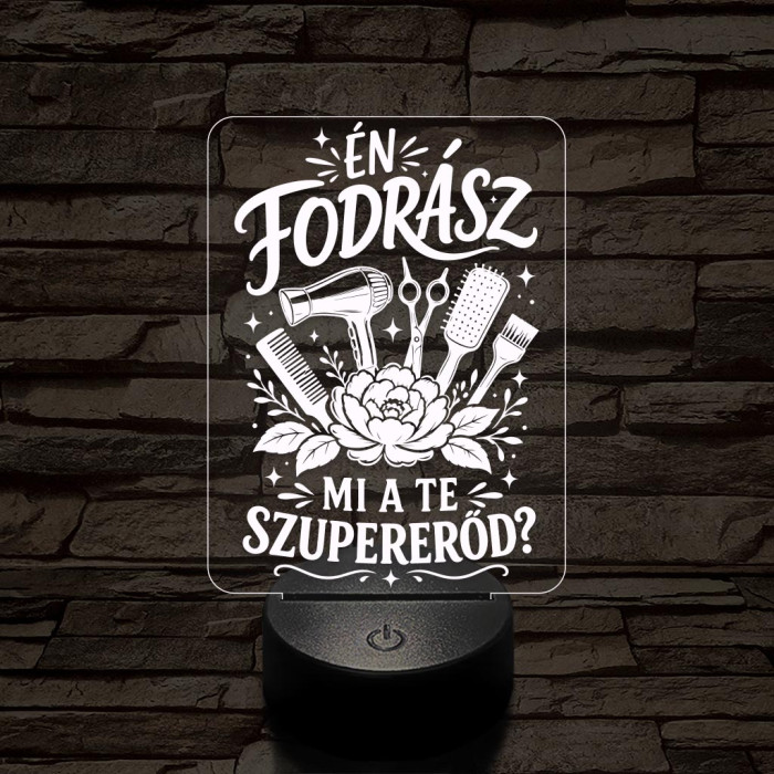 Fodrász szuper szakma lámpa – 7 színű, színváltós 3D LED lámpa