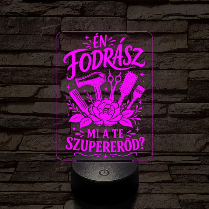 Fodrász szuper szakma lámpa – 7 színű, színváltós 3D LED lámpa