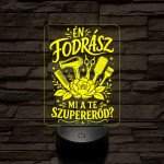 Fodrász szuper szakma lámpa – 7 színű, színváltós 3D LED lámpa