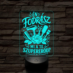 Fodrász szuper szakma lámpa – 7 színű, színváltós 3D LED lámpa