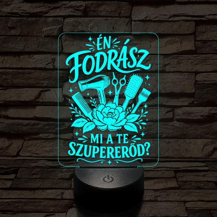 Fodrász szuper szakma lámpa – 7 színű, színváltós 3D LED lámpa