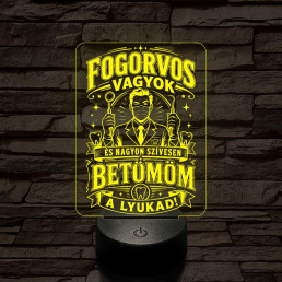 Fogász szakma lámpa – 7 színű, színváltós 3D LED lámpa