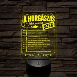 Horgász szakma lámpa – 7 színű, színváltós 3D LED lámpa