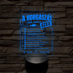 Horgász szakma lámpa – 7 színű, színváltós 3D LED lámpa