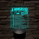 Horgász szakma lámpa – 7 színű, színváltós 3D LED lámpa
