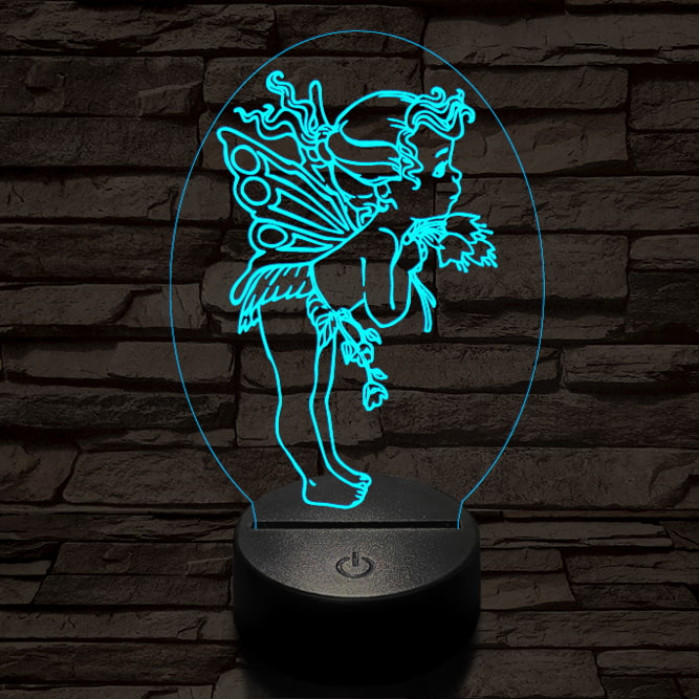 Angyalka 7 színű 3D led lámpa