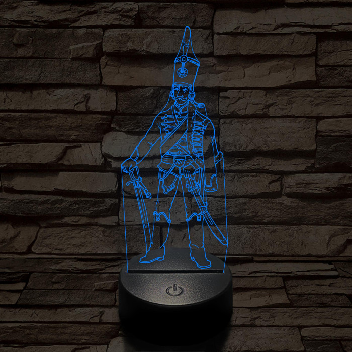 X. huszárezred katonája 7 színű 3D led lámpa