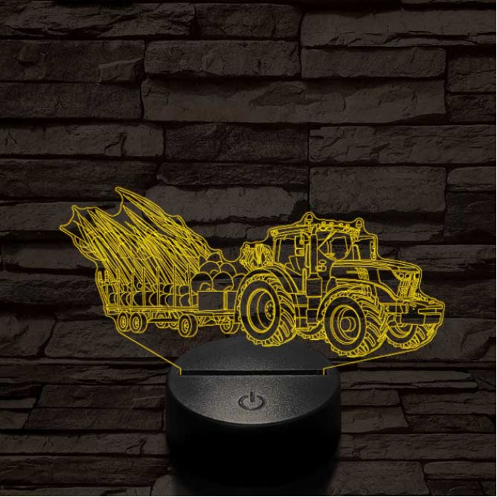 John Deere Traktor 6145 7 színű 3D led lámpa