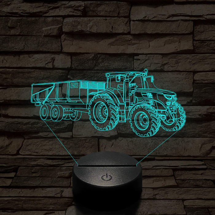 "Dzsondér" Traktor 7 színű 3D led lámpa