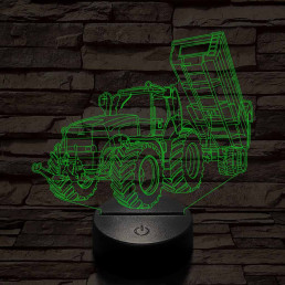 Traktor-pótkocsival 3D led lámpa