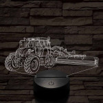 Traktor adapterrel 7 színű 3D led lámpa