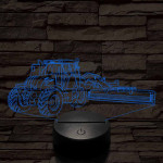 Traktor adapterrel 7 színű 3D led lámpa