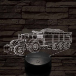 Traktor utánfutóval 7 színű 3D led lámpa