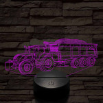 Traktor utánfutóval 7 színű 3D led lámpa