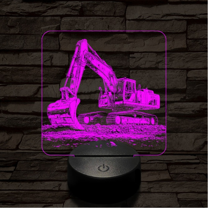 Exkavátor 7 színű valósághű 3D led lámpa