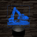 Exkavátor 7 színű valósághű 3D led lámpa