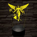 Gábriel arkangyal 7 színű  3D led lámpa