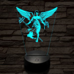 Gábriel arkangyal 7 színű  3D led lámpa