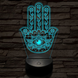 Hamsza kéz 7 színű  3D led lámpa