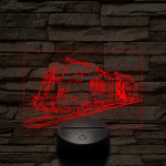 Sziszis Taurus mozdony - 7 színű, színváltós 3D LED lámpa