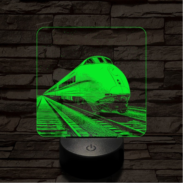 Kívánság vonat 7 színű valósághű 3D led lámpa