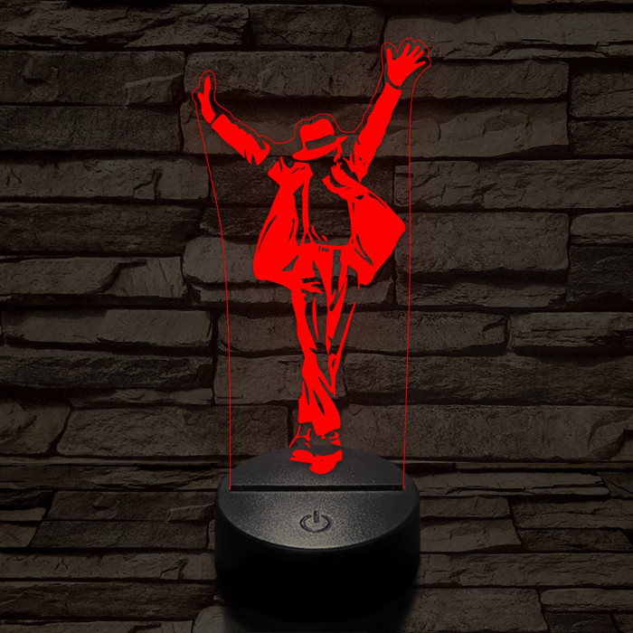 Michael Jackson Smooth Criminal 7 színű 3D led lámpa