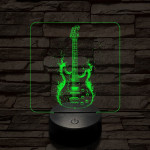 Lángoló gitár 7 színű valósághű 3D led lámpa