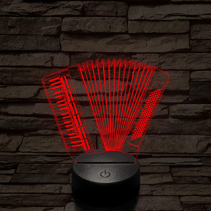 Harmonika 7 színű, színváltós 3D led lámpa