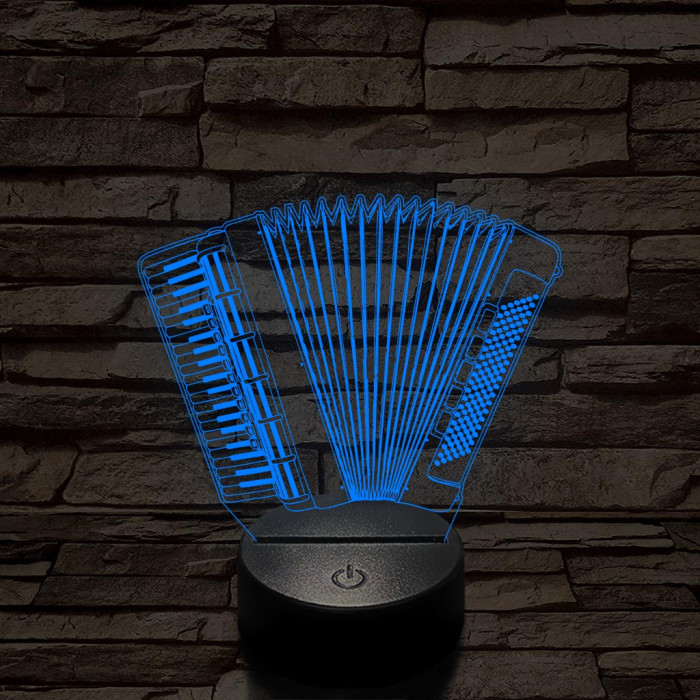 Harmonika 7 színű, színváltós 3D led lámpa