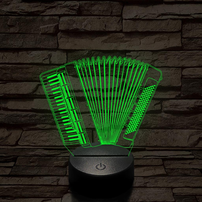 Harmonika 7 színű, színváltós 3D led lámpa