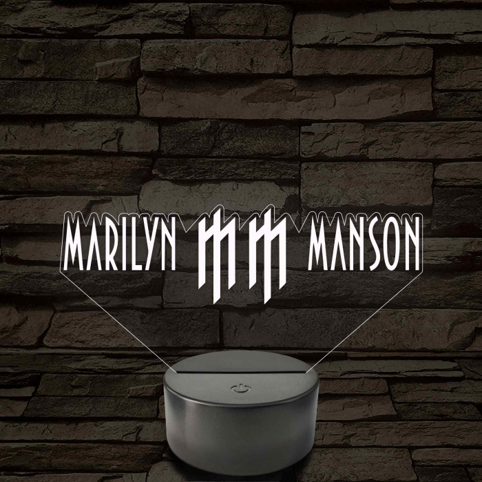 Manson logós hangulatlámpa – 7 színű, színváltós LED lámpa