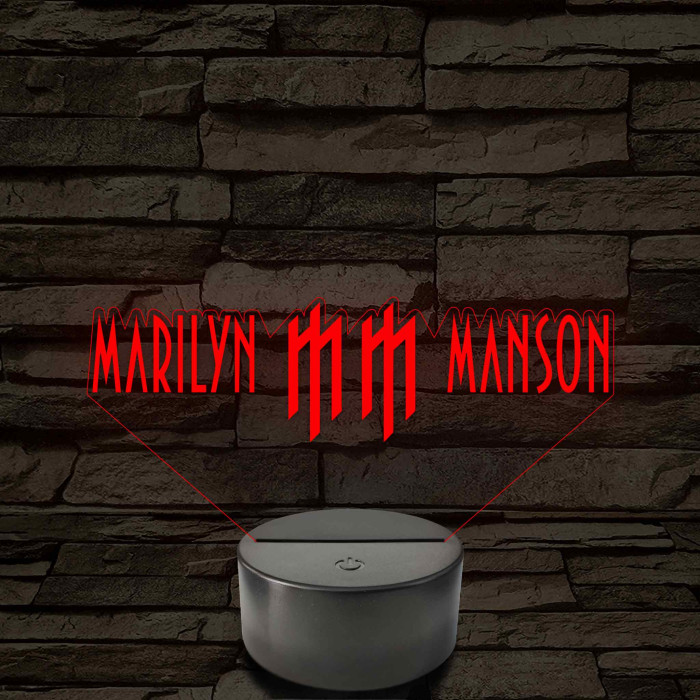 Manson logós hangulatlámpa – 7 színű, színváltós LED lámpa