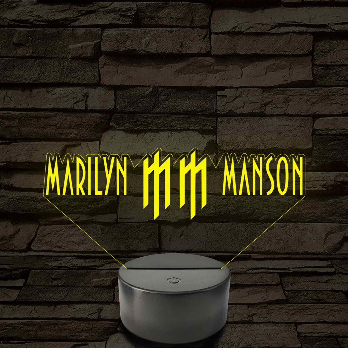 Manson logós hangulatlámpa – 7 színű, színváltós LED lámpa