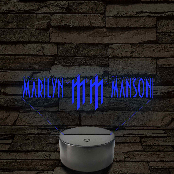 Manson logós hangulatlámpa – 7 színű, színváltós LED lámpa