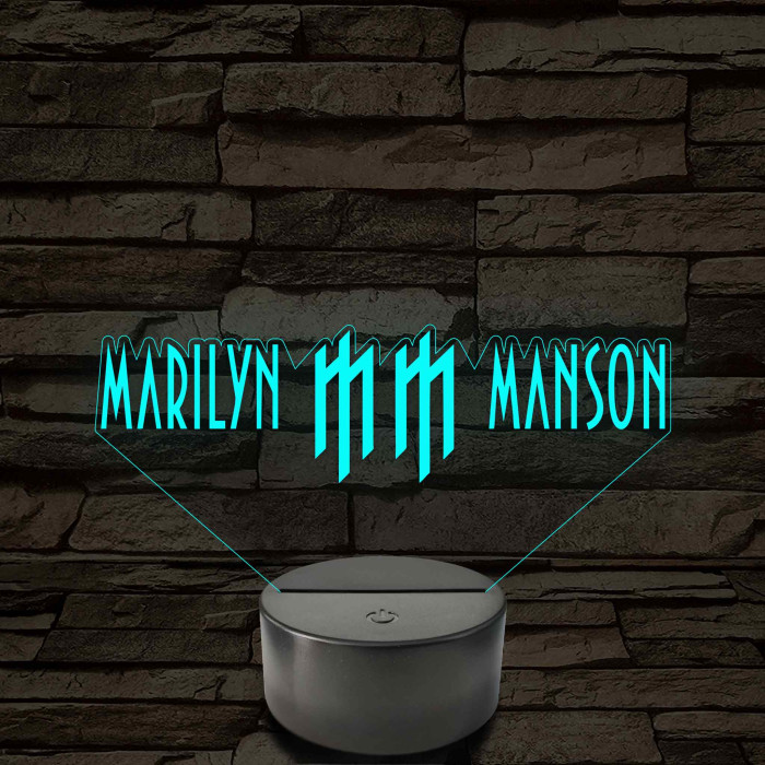 Manson logós hangulatlámpa – 7 színű, színváltós LED lámpa